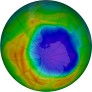 Antarctic ozone map for 2024-10-24